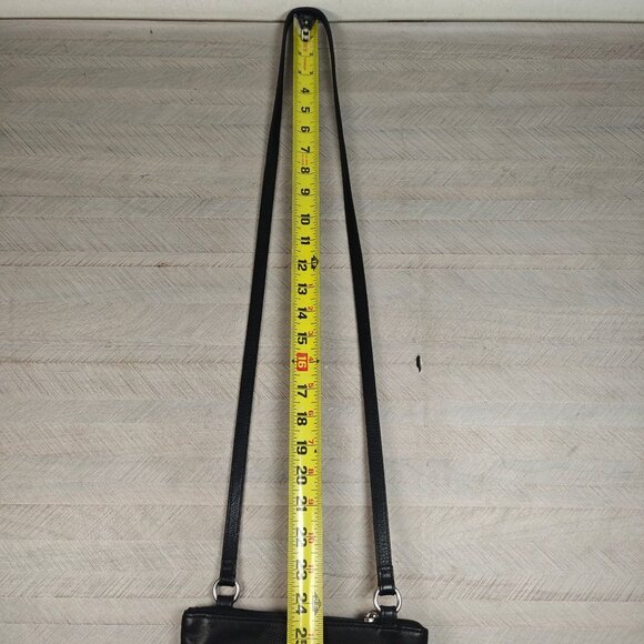 Vintage Fossil Black Leather Crossbody Purse With Card Compartments - Picture 7 of 10